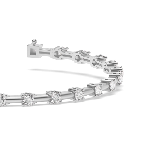 4 Prong Round Delicate Naturally Mined Diamond Tennis Bracelet
