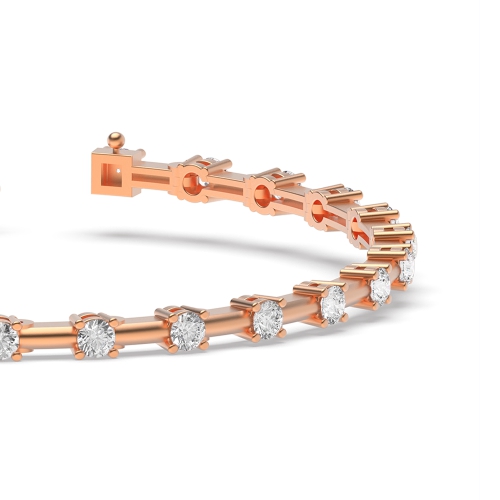 4 Prong Round Rose Gold Tennis Bracelet