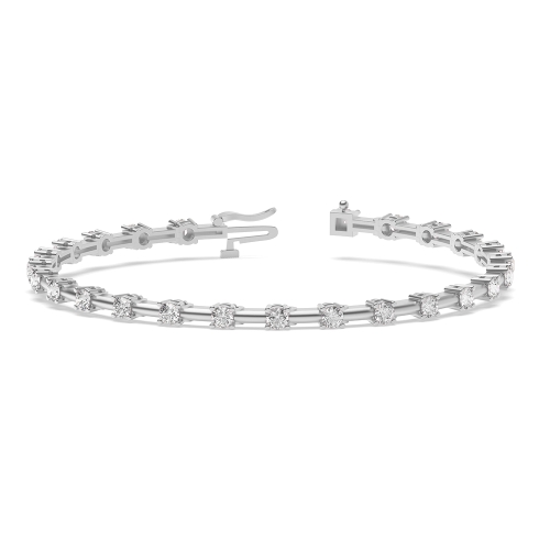4 Prong Round Delicate Lab Grown Friendship Diamond Bracelets
