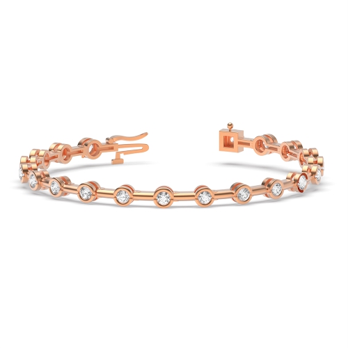 Bezel Setting Round Rose Gold Tennis Bracelet