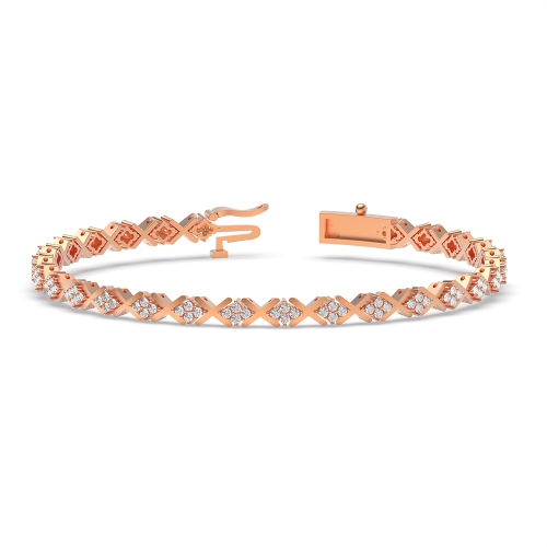 4 Prong Round Rose Gold Tennis Bracelet