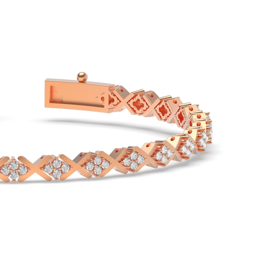 4 Prong Round Rose Gold Tennis Bracelet