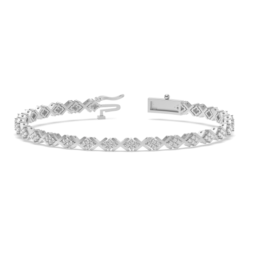 4 Prong Round X-link Diamond Bracelets