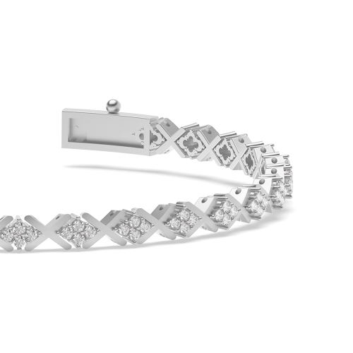 4 Prong Round X-link Diamond Bracelets
