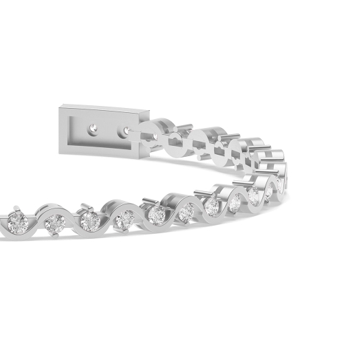 4 Prong Round Platinum Delicate Bracelet