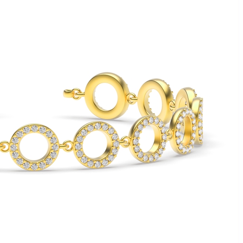 4 Prong Round Yellow Gold Delicate Bracelet