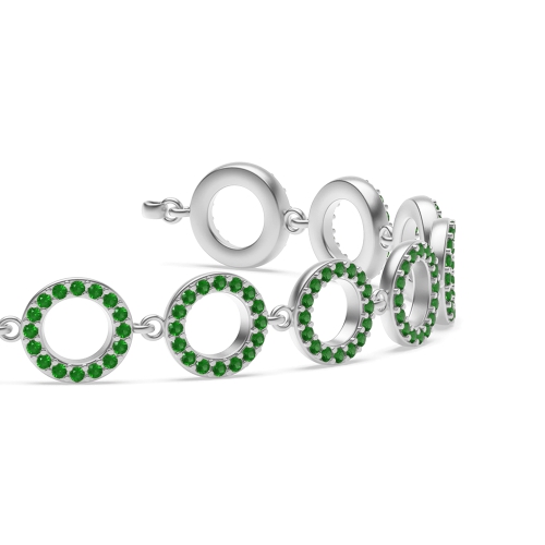 4 Prong Round Circles of love Emerald Delicate Diamond Bracelets