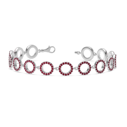 4 Prong Round Circles of love Ruby Friendship Diamond Bracelets