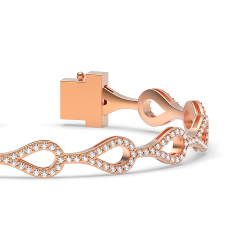 4 Prong Round Rose Gold Linkcascade Friendship Diamond Bracelets