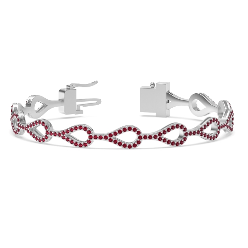 4 Prong Round Linkcascade Ruby Friendship Diamond Bracelets