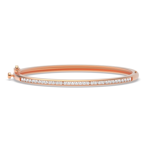 Channel Setting Round Rose Gold Eternal Bangles Diamond Bracelets