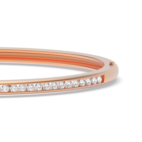Channel Setting Round Rose Gold Eternal Bangles Diamond Bracelets