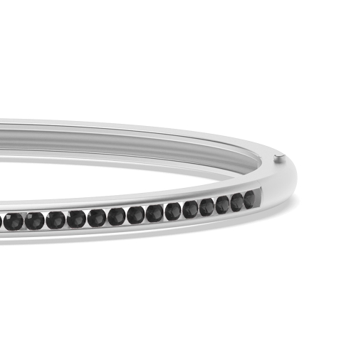 Channel Setting Round Eternal Black Bangles Diamond Bracelets