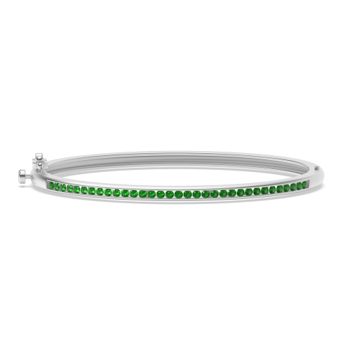 Channel Setting Round Eternal Emerald Bangles Diamond Bracelets