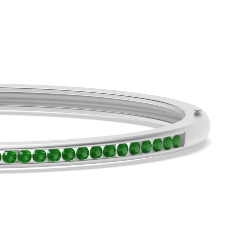 Channel Setting Round Eternal Emerald Bangles Diamond Bracelets