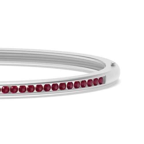 Channel Setting Round Eternal Ruby Bangles Diamond Bracelets