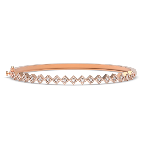 4 Prong Round Rose Gold Glintmyst Cluster Diamond Bracelets