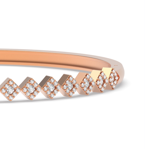 4 Prong Round Rose Gold Glintmyst Cluster Diamond Bracelets