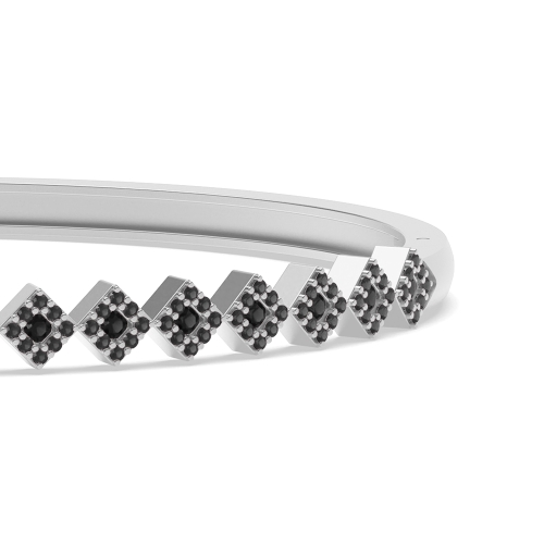 4 Prong Round Glintmyst Black Cluster Diamond Bracelets