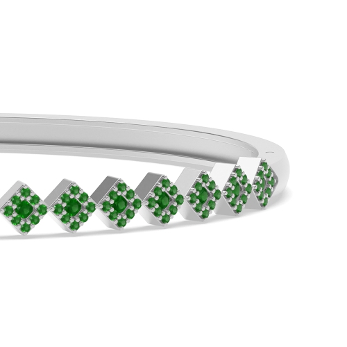 4 Prong Round Glintmyst Emerald Diamond Bracelets