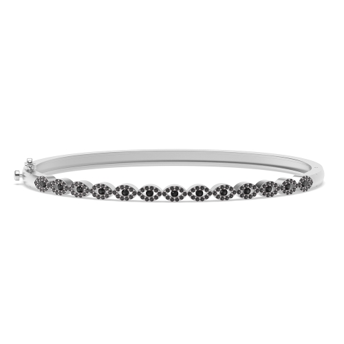 4 Prong Round Black Cluster Diamond Bracelets