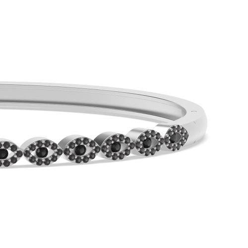 4 Prong Round Black Cluster Diamond Bracelets
