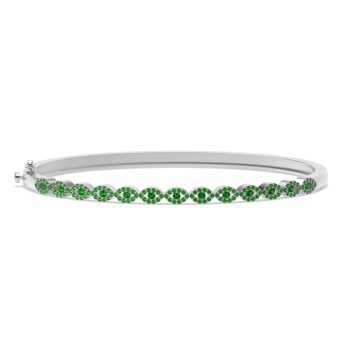4 Prong Round Emerald Diamond Bracelets