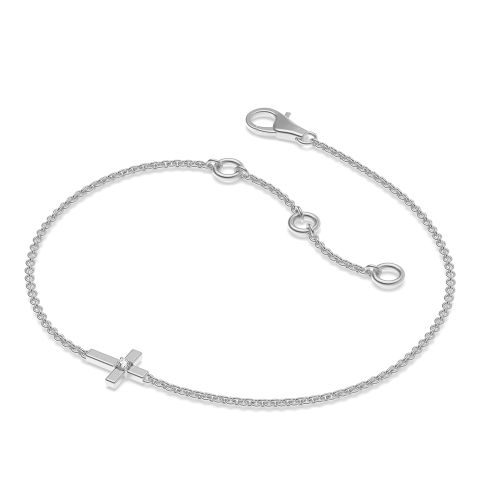 4 Prong Round Cross Lab Grown Friendship Diamond Bracelets