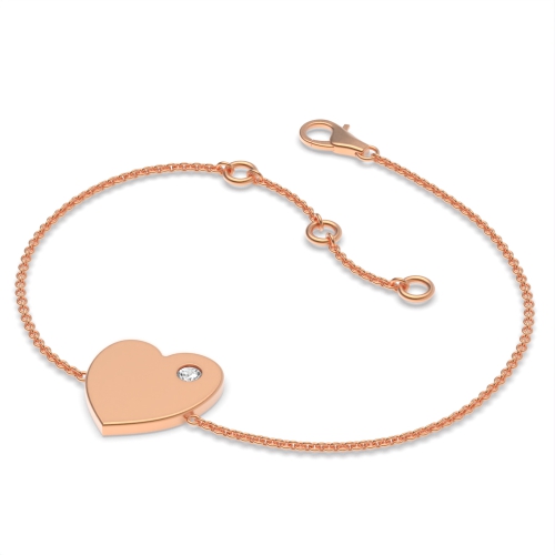 Flush Setting Round Rose Gold Delicate Diamond Bracelets