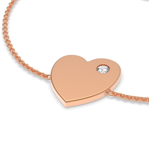 Flush Setting Round Rose Gold Delicate Diamond Bracelets