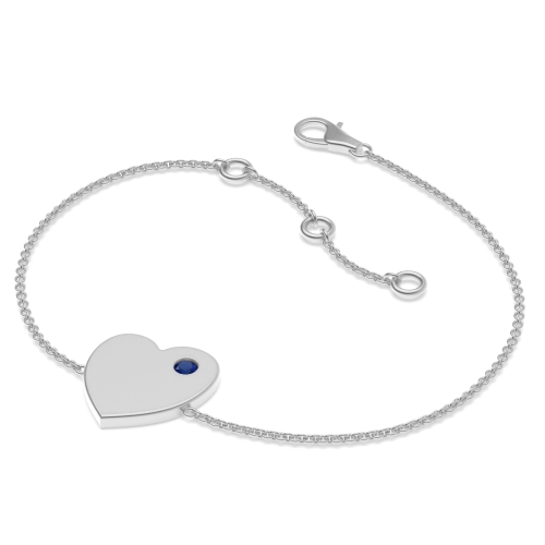 Flush Setting Round Blue Sapphire Delicate Diamond Bracelets