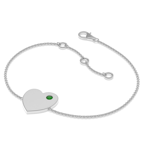 Flush Setting Round Emerald Delicate Diamond Bracelets