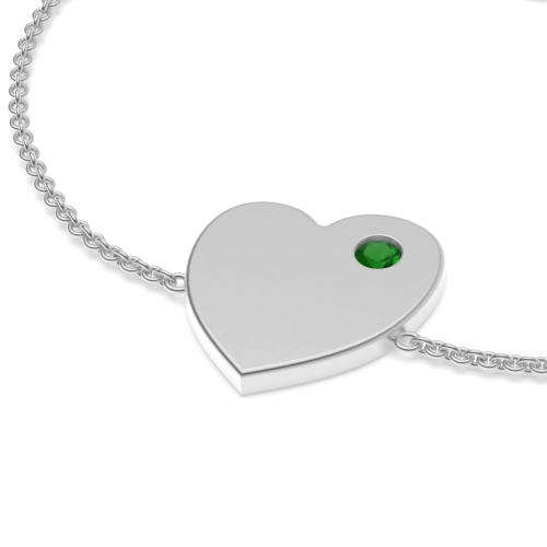 Flush Setting Round Emerald Delicate Diamond Bracelets