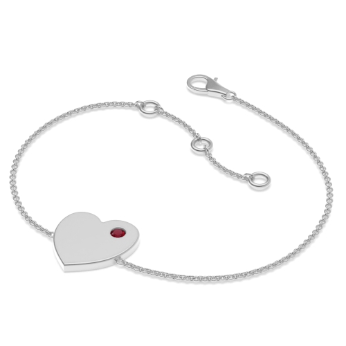 Flush Setting Round Ruby Friendship Diamond Bracelets