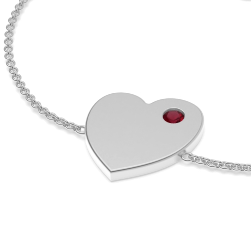 Flush Setting Round Ruby Friendship Diamond Bracelets