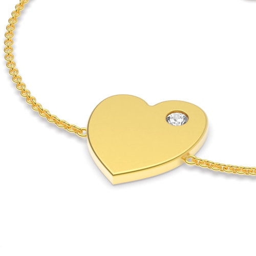Flush Setting Round Yellow Gold Delicate Diamond Bracelets