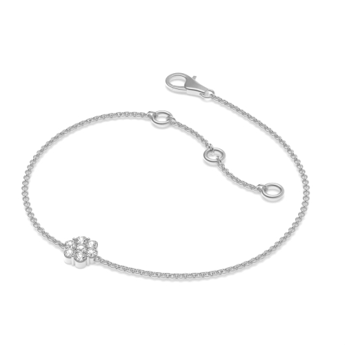 4 prong setting round shape Lab Grown Diamond cluster bracelet