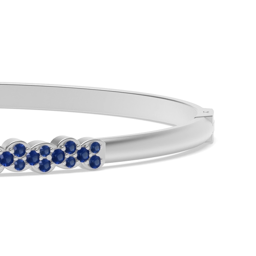 6 Prong Round promise Blue Sapphire Delicate Bracelet