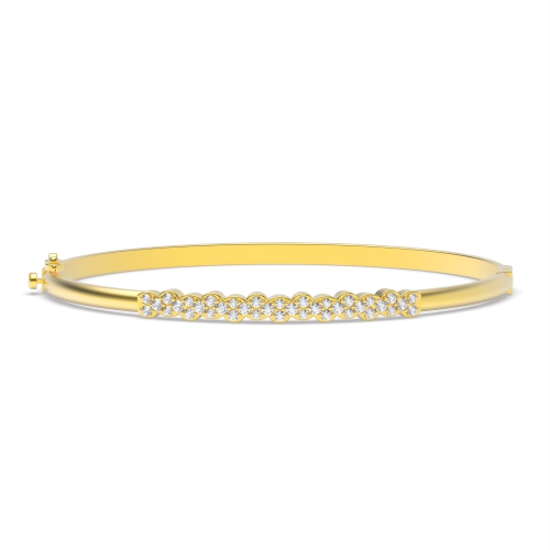 6 Prong Round Yellow Gold Delicate Diamond Bracelets