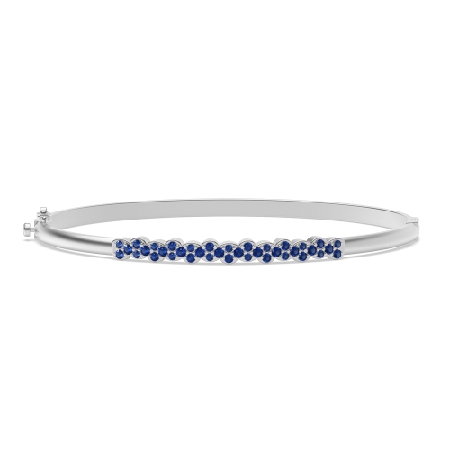 6 Prong Round Promise Blue Sapphire Delicate Diamond Bracelets