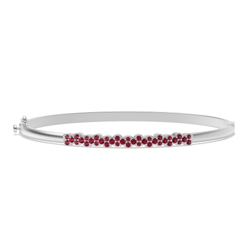 6 Prong Round Promise Ruby Friendship Diamond Bracelets