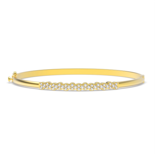 6 Prong Round Yellow Gold Promise Friendship Diamond Bracelets