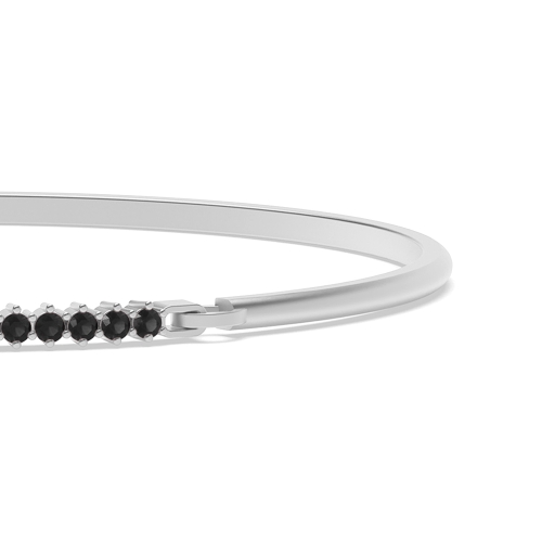 4 Prong Round Linear Black Bangles Diamond Bracelets