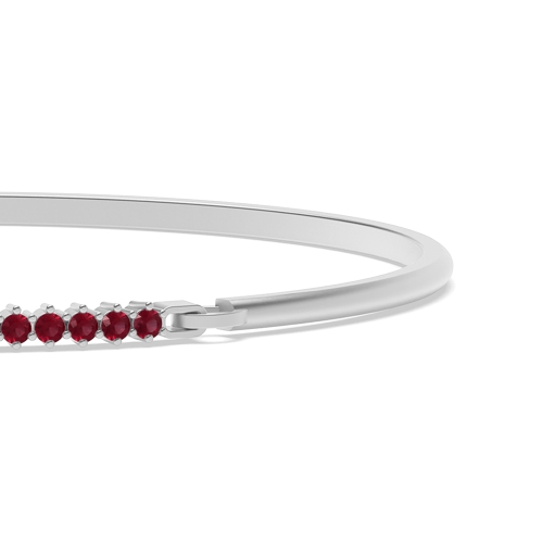 4 Prong Round Linear Ruby Bangles Diamond Bracelets