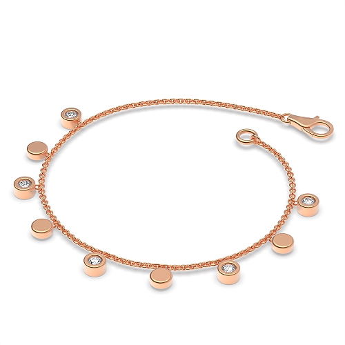 Bezel Setting Round Rose Gold Radianceveil Charms Diamond Bracelets