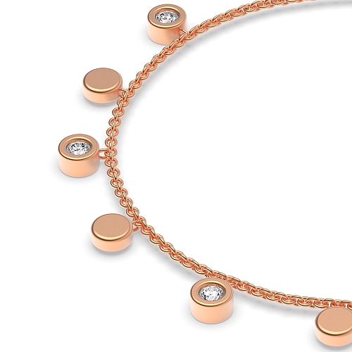Bezel Setting Round Rose Gold Radianceveil Charms Diamond Bracelets