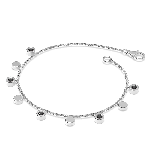 Bezel Setting Round Radianceveil Black Delicate Diamond Bracelets