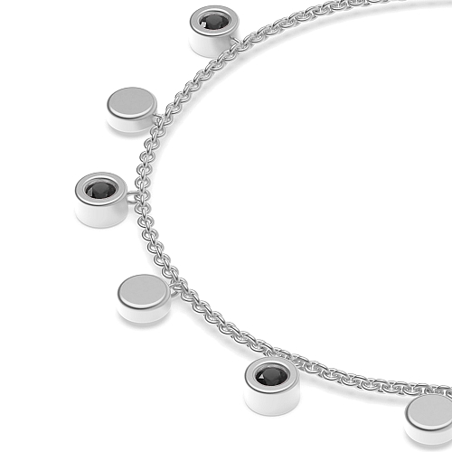 Bezel Setting Round Radianceveil Black Delicate Diamond Bracelets