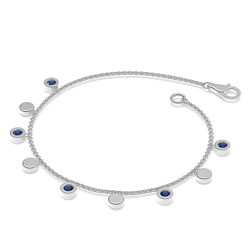 Bezel Setting Round Radianceveil Blue Sapphire Delicate Diamond Bracelets