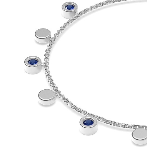 Bezel Setting Round Radianceveil Blue Sapphire Delicate Diamond Bracelets
